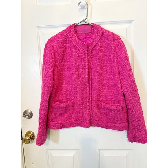 Valentino Suit Set Womens Size 8/ 44 Pink BowTweed Blazer and Mini Skort Barbie - Picture 4 of 16